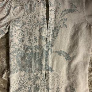 Linen with some Embroidery mixed with a print INC Mens Shirt